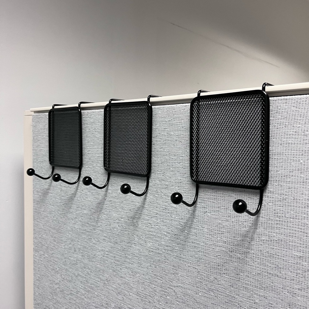 Black Mesh Cubicle Wall Hooks